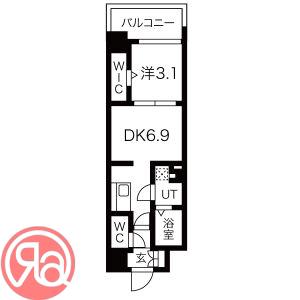 ミラージュパレス難波クルヴァ(1DK/5階)の間取り写真