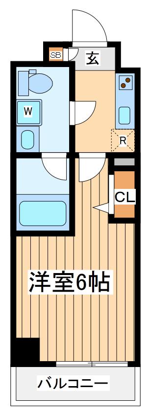 ジェノヴィア川崎2スカイガーデン(1K/4階)の間取り写真