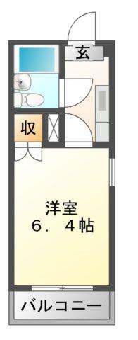 HIGH WING(1K/3階)の間取り写真
