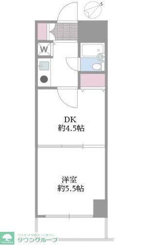 ホーユウパレス新前橋(1DK/4階)の間取り写真