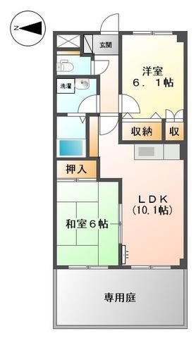 さくら荘(2LDK/1階)の間取り写真