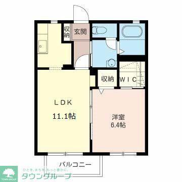 クレスト湘南(1LDK/2階)の間取り写真