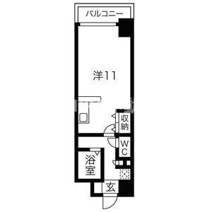 ラ・フォーレ東天満(ワンルーム/4階)の間取り写真