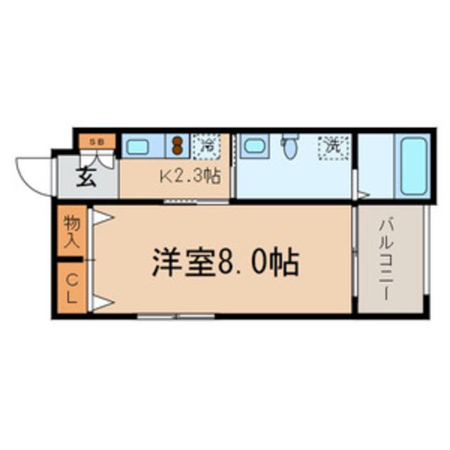 SKY FORTRESS(1K/3階)の間取り写真