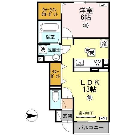 セジュール桜羅(1LDK/1階)の間取り写真