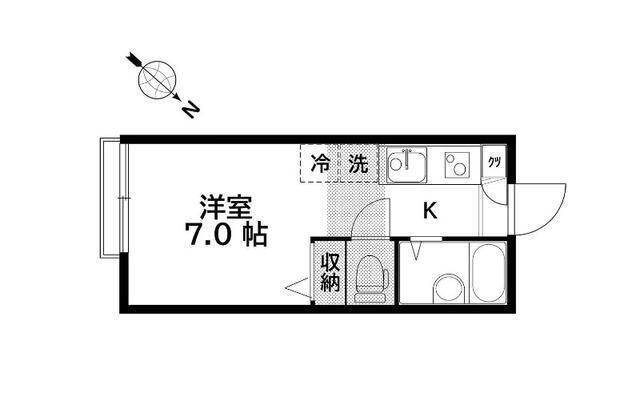 ヒルサイドつつじヶ丘(ワンルーム/2階)の間取り写真