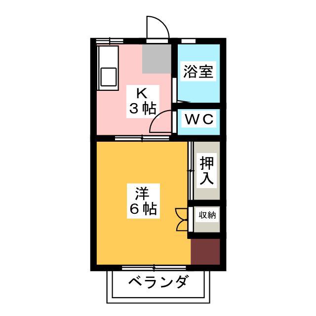 マーガレットハイツ1(1K/2階)の間取り写真