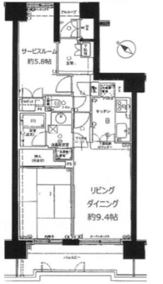 パークハイツ小豆沢(1SLDK/4階)の間取り写真