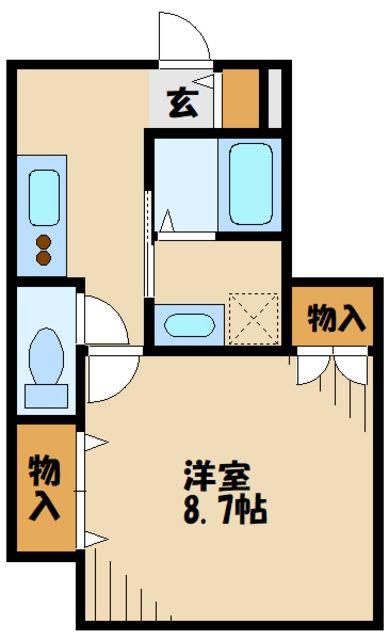 DSTYLE中町(1K/1階)の間取り写真