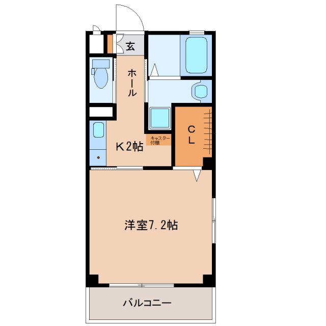 プリモサージュ神宮東(1K/3階)の間取り写真