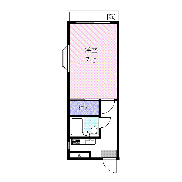 第1SICビル(1K/3階)の間取り写真