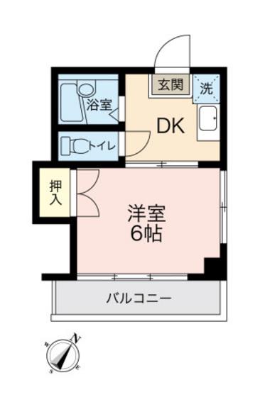 ライフプラス地御前(1K/3階)の間取り写真