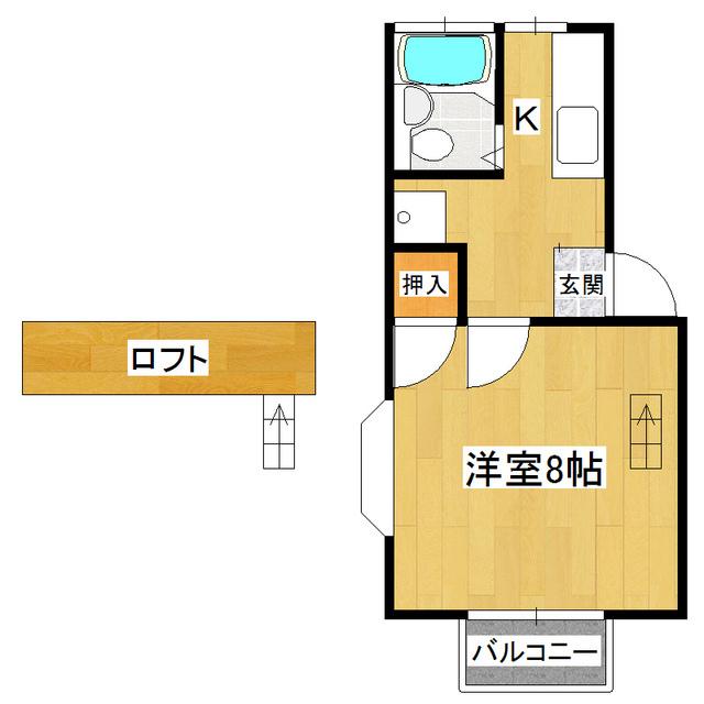 パールハイム松栄(1K/2階)の間取り写真