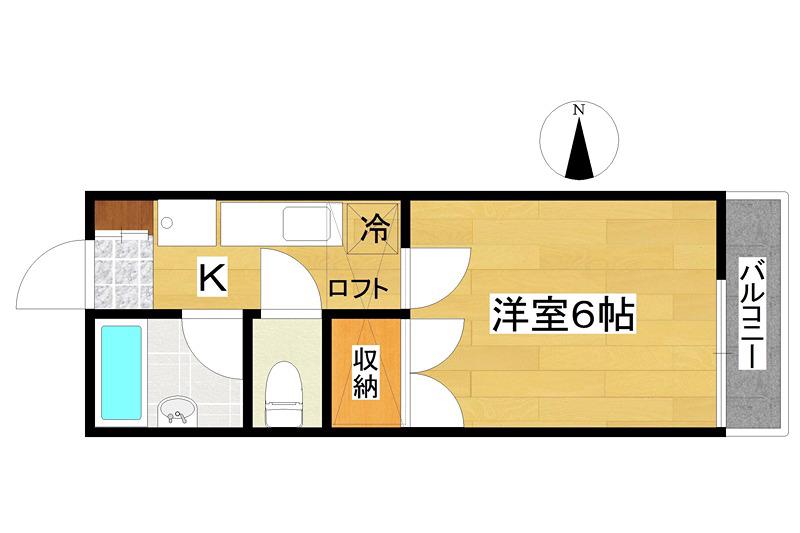 サンプラザ大和I(1K/1階)の間取り写真