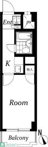 ベル島田(1K/8階)の間取り写真
