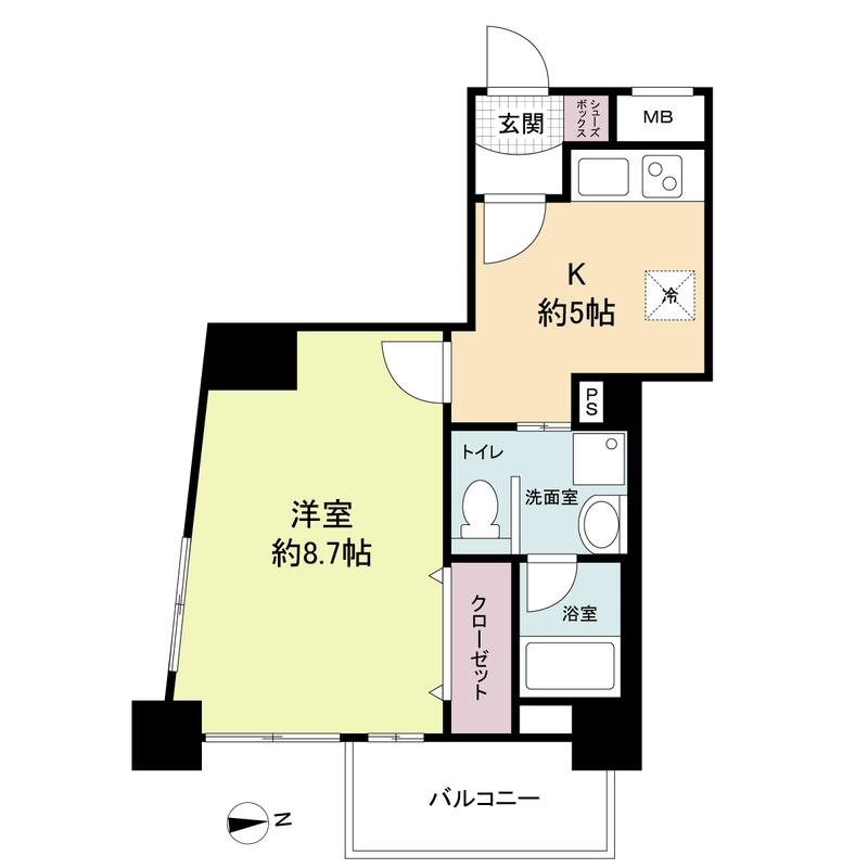 WILLDO南森町(1DK/6階)の間取り写真
