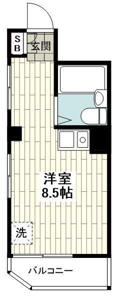 コーポシャルムB(ワンルーム/1階)の間取り写真