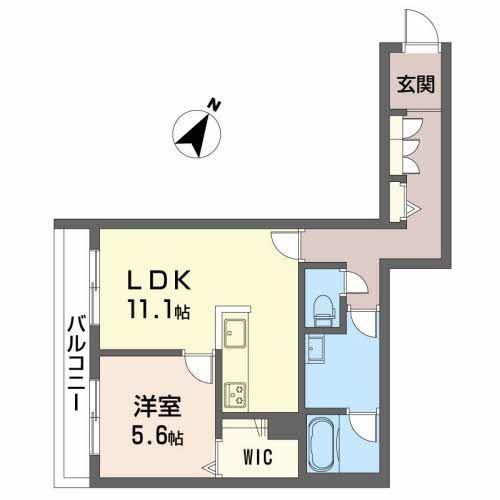 シャーメゾン可部南(1LDK/2階)の間取り写真