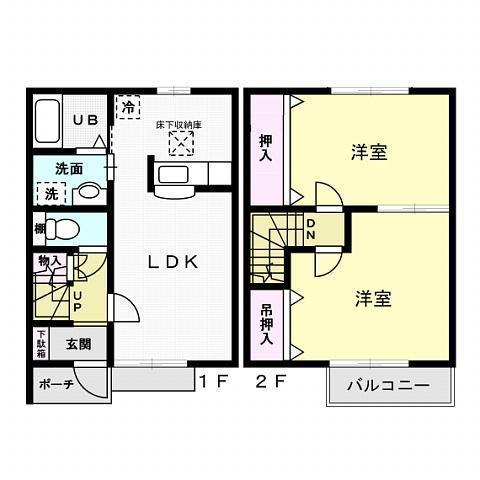 VERMONT CASTINGS(2LDK/1階)の間取り写真