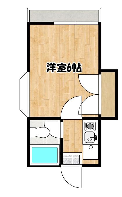 レオパレス北久里浜第11(ワンルーム/2階)の間取り写真