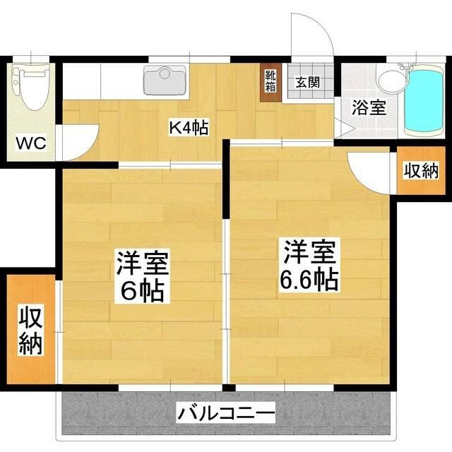 グレイス・カーサ(2K/2階)の間取り写真