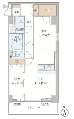 LE MOBI 天神橋(1SLDK/2階)の間取り写真