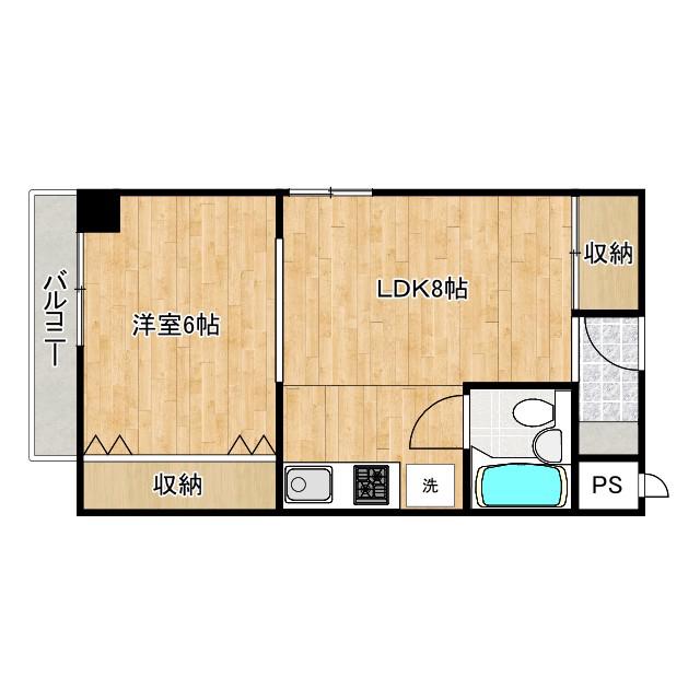 ライオンズマンション東本町第3(1LDK/7階)の間取り写真