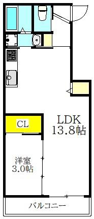 セントレジデンス中道(1LDK/3階)の間取り写真