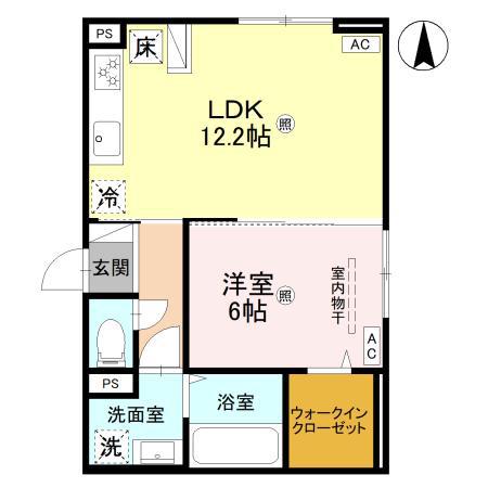 RETORIA阪南町(1LDK/2階)の間取り写真