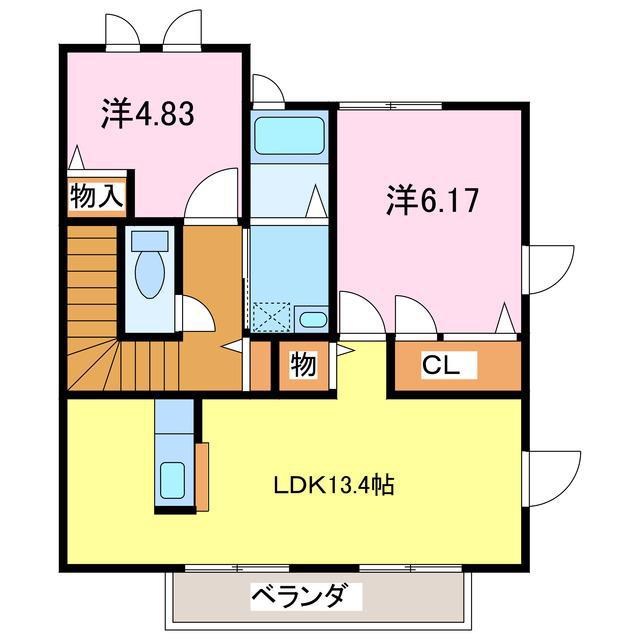 パティオ文京 A棟(2LDK/2階)の間取り写真