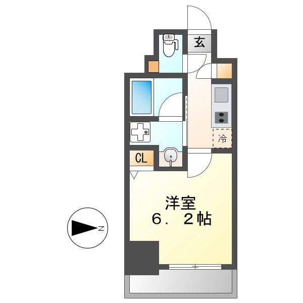 CAVANA新栄(1K/10階)の間取り写真