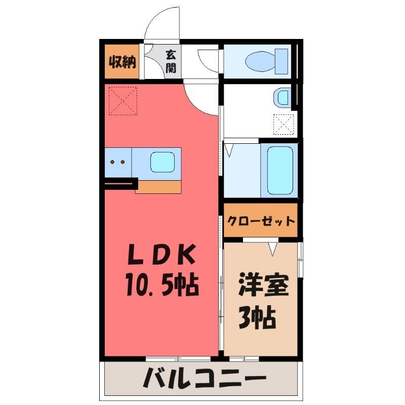 ライデンハイツII(1LDK/1階)の間取り写真