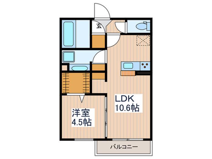 MONT BLANC(1LDK/2階)の間取り写真