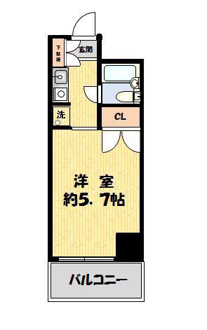 コスモ亀有V(1K/3階)の間取り写真