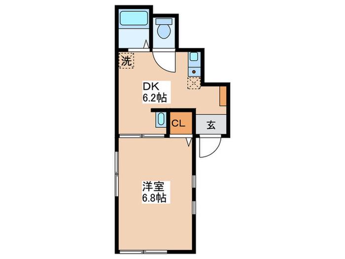U-HOUSE(1DK/1階)の間取り写真