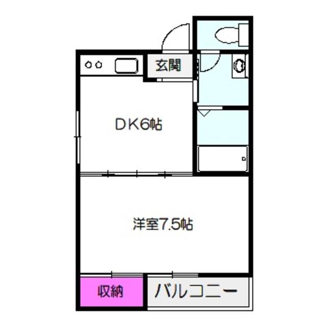 プチメゾンアオバ(1DK/2階)の間取り写真