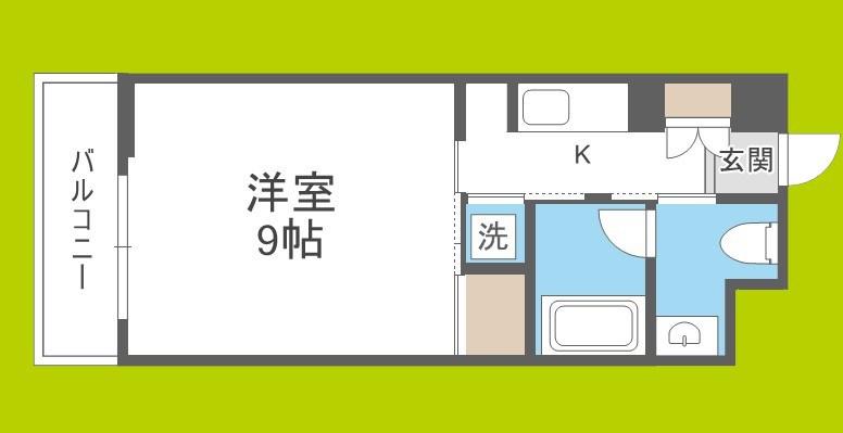 グランツ西大橋(1K/13階)の間取り写真