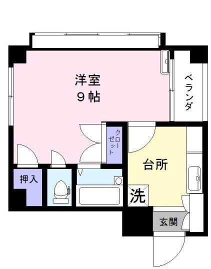 染野ビル(1K/3階)の間取り写真
