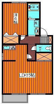 グランドール・ドミールA(1LDK/2階)の間取り写真
