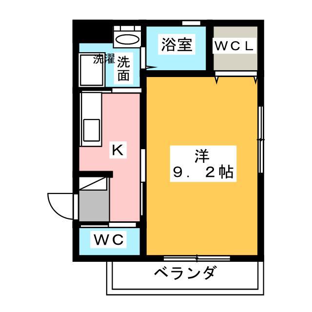 ミュゼアンヴェール(1K/1階)の間取り写真