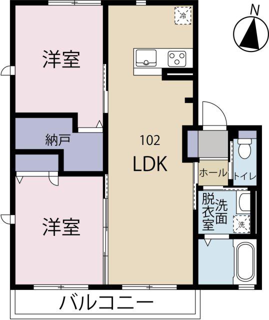 プラトン(2LDK/1階)の間取り写真