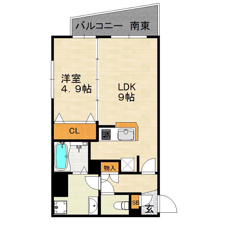 グランフォーレ地行(1LDK/6階)の間取り写真
