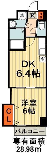 金太郎ヒルズ100(1DK/10階)の間取り写真