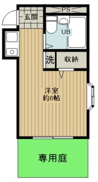 ウエルス本郷ハウス(1K/1階)の間取り写真