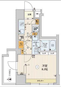 スカイコート江東住吉(1K/9階)の間取り写真