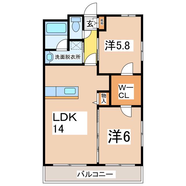 メゾンシャリテIII(2LDK/5階)の間取り写真