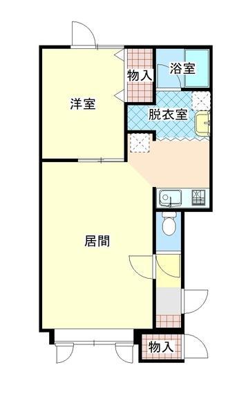 パリティー(1LDK/1階)の間取り写真