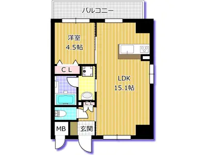 ラフォルテ大須(1LDK/8階)の間取り写真