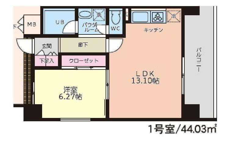 S-FORT桜川(1LDK/2階)の間取り写真