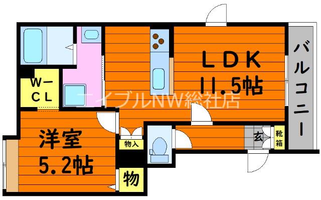 TERRAHOME TAMASHIMA(1LDK/2階)の間取り写真